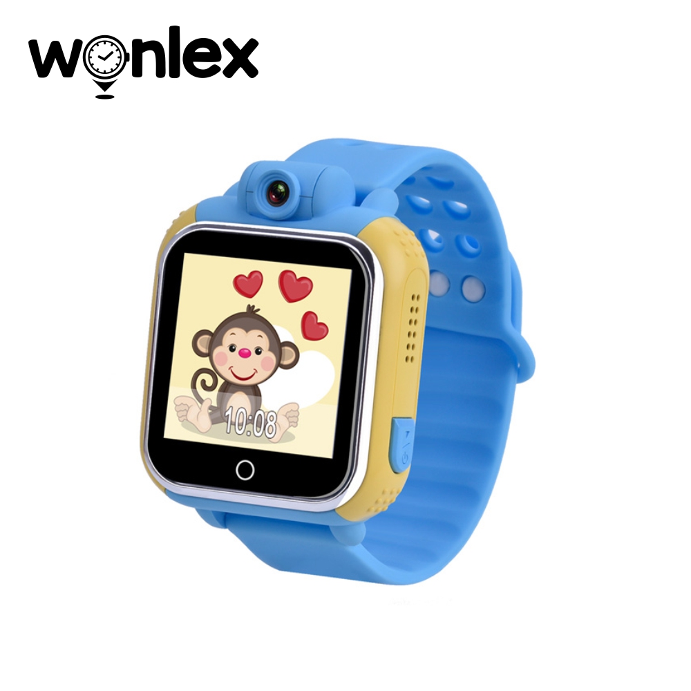 Ceas Smartwatch Pentru Copii Wonlex GW1000 cu Functie Telefon, Localizare GPS, Camera, 3G, Pedometru, SOS, Android – Albastru, Cartela SIM Cadou imagine