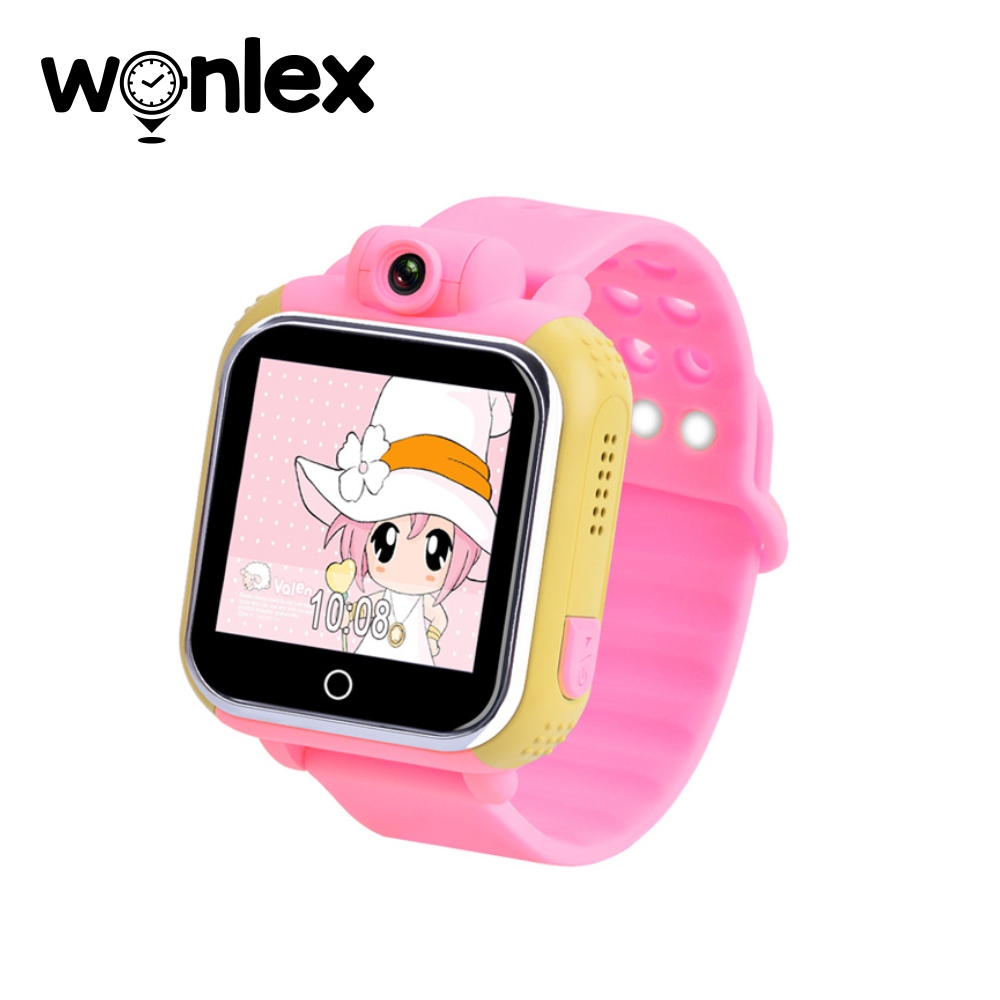 Ceas Smartwatch Pentru Copii Wonlex GW1000 cu Functie Telefon, Localizare GPS, Camera, 3G, Pedometru, SOS, Android – Roz, Cartela SIM Cadou imagine