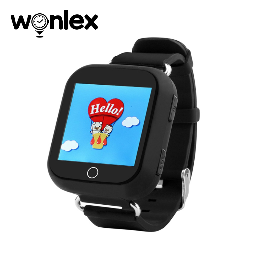 Ceas Smartwatch Pentru Copii Wonlex GW200S cu Functie Telefon, Localizare GPS, Pedometru, SOS &#8211; Negru