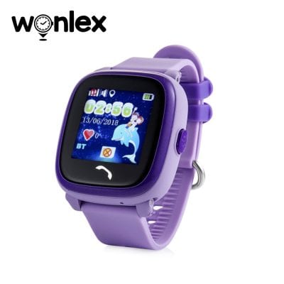 Ceas Smartwatch Pentru Copii Wonlex GW400S WiFi cu Functie Telefon, Localizare GPS, Pedometru, SOS, IP54 – Mov, Cartela SIM Cadou