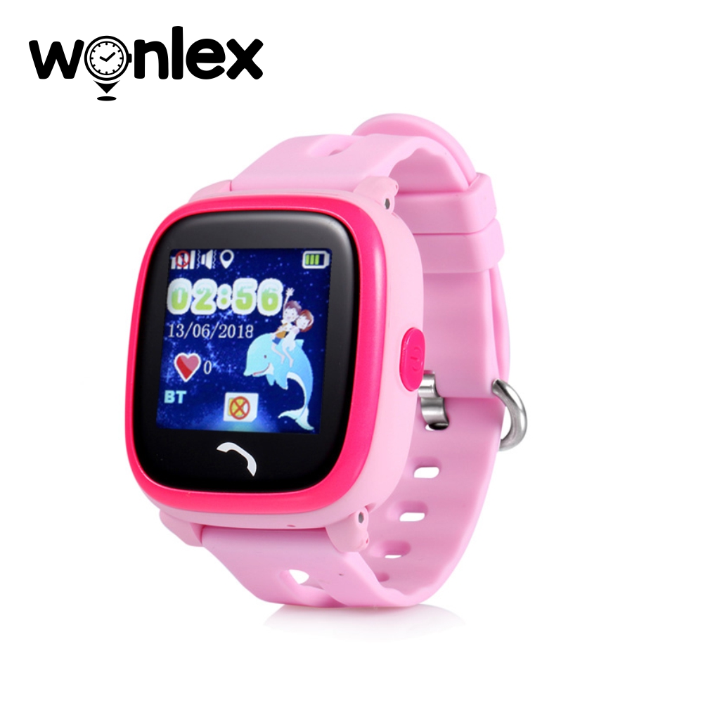 Ceas Smartwatch Pentru Copii Wonlex GW400S WiFi cu Functie Telefon, Localizare GPS, Pedometru, SOS, IP54 &#8211; Roz, Cartela SIM Cadou