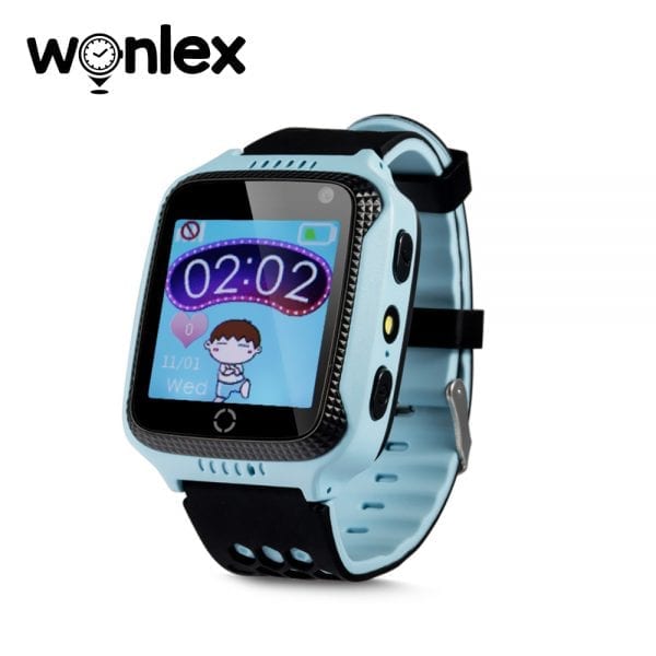 Ceas Smartwatch Pentru Copii Wonlex GW500S, Model 2022 cu Functie Telefon, Localizare GPS, Camera, Lanterna, Pedometru, SOS – Albastru, Cartela SIM Cadou