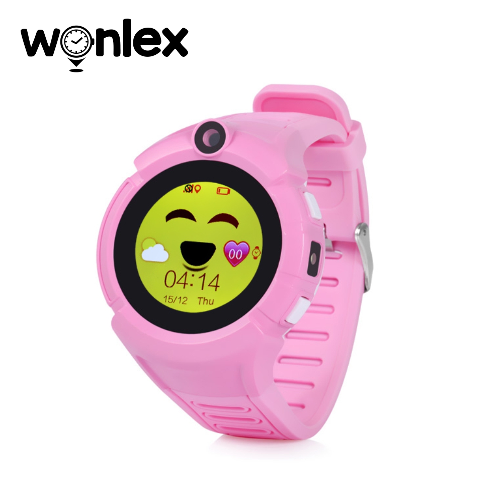 Ceas Smartwatch Pentru Copii Wonlex GW600-Q360 cu Functie Telefon, Localizare GPS, Camera, Lanterna, Pedometru, SOS – Roz