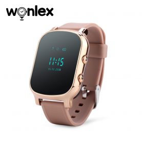 Ceas Smartwatch Pentru Copii Wonlex GW700-T58 cu Functie Telefon, Localizare GPS – Auriu, Cartela SIM Cadou