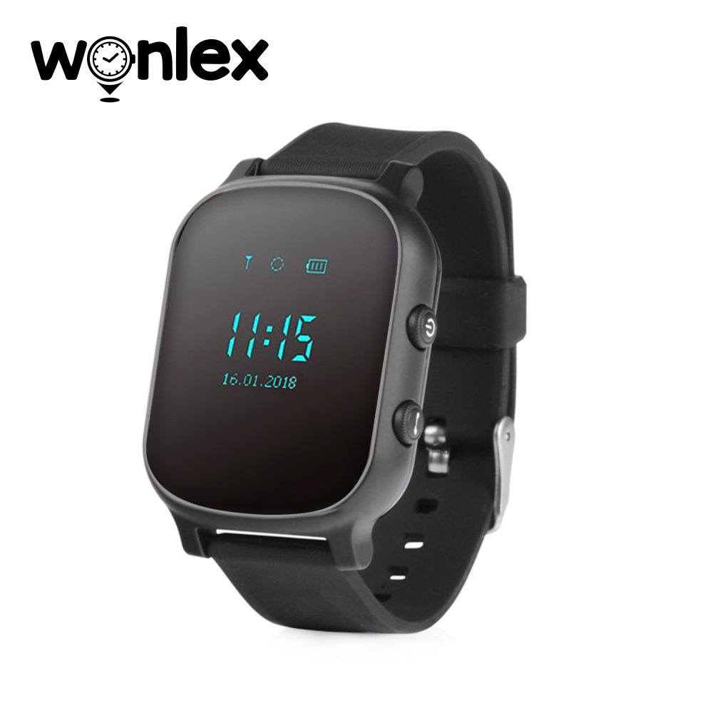 Ceas Smartwatch Pentru Copii Wonlex GW700-T58 cu Functie Telefon, Localizare GPS - Negru, Cartela SIM Cadou