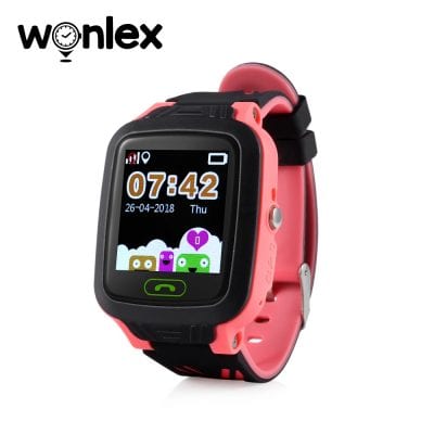 Ceas Smartwatch Pentru Copii Wonlex GW800 cu Functie Telefon, Localizare GPS, Pedometru, SOS, IP54 – Rosu
