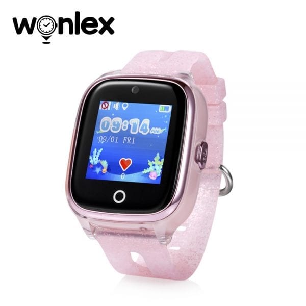 Ceas Smartwatch Pentru Copii Wonlex KT01 Wi-Fi, Model 2023 cu Functie Telefon, Localizare GPS, Camera, Pedometru, SOS, IP54 – Roz pal, Cartela SIM Cadou