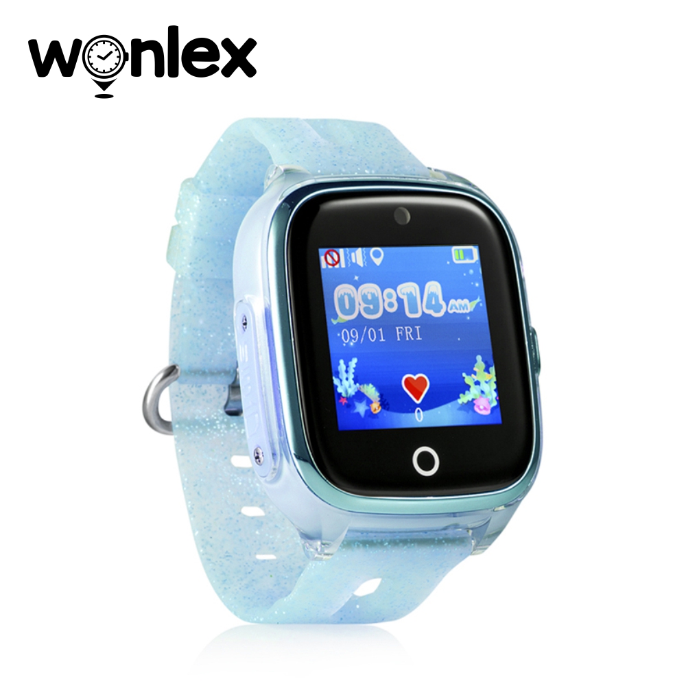 Ceas Smartwatch Pentru Copii Wonlex KT01 Wi-Fi, Model 2022 cu Functie Telefon, Localizare GPS, Camera, Pedometru, SOS, IP54 – Turcoaz, Cartela SIM Cadou 2022 imagine noua idaho.ro