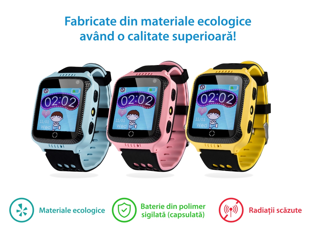 Ceas Smartwatch Pentru Copii Wonlex GW500S, Model 2023 cu Functie Telefon, Localizare GPS, Camera, Lanterna, Pedometru, SOS – Roz, Cartela SIM Cadou