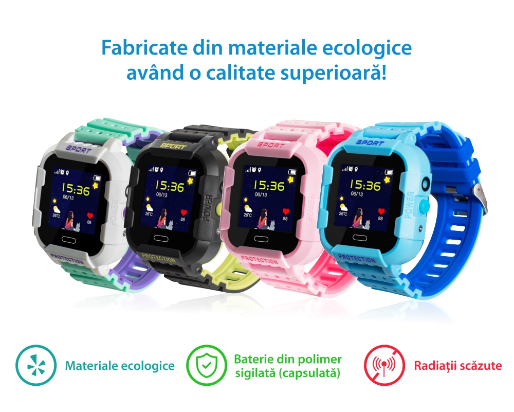 Ceas Smartwatch Pentru Copii Wonlex KT03, Model 2024 cu Functie Telefon, Localizare GPS, Camera, Pedometru, SOS, IP54 – Roz, Cartela SIM Cadou