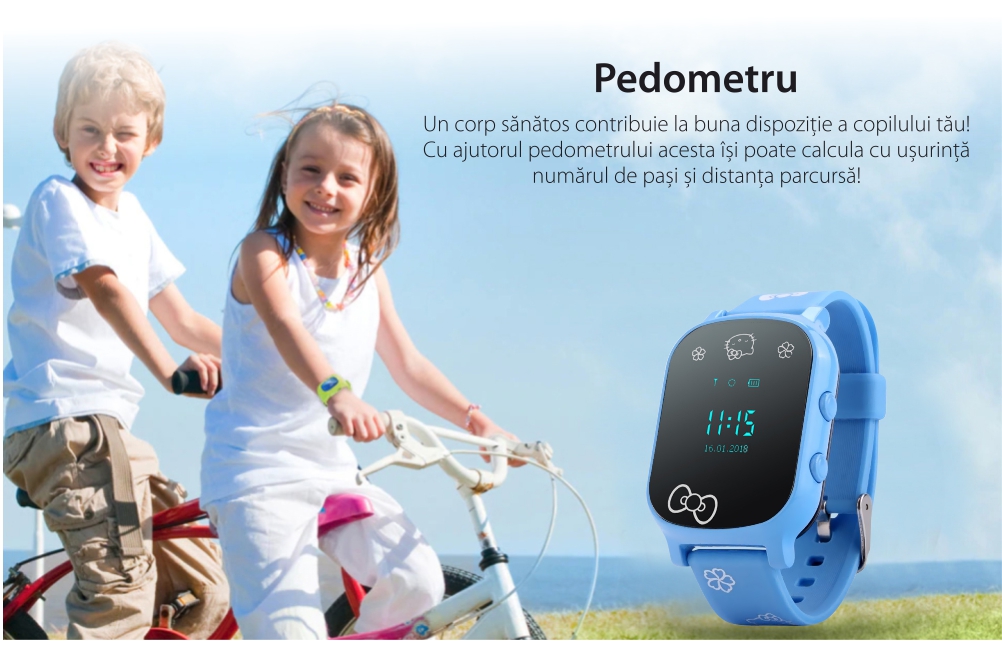 Ceas Smartwatch Pentru Copii Wonlex GW700-T58 cu Functie Telefon, Localizare GPS – Auriu, Cartela SIM Cadou