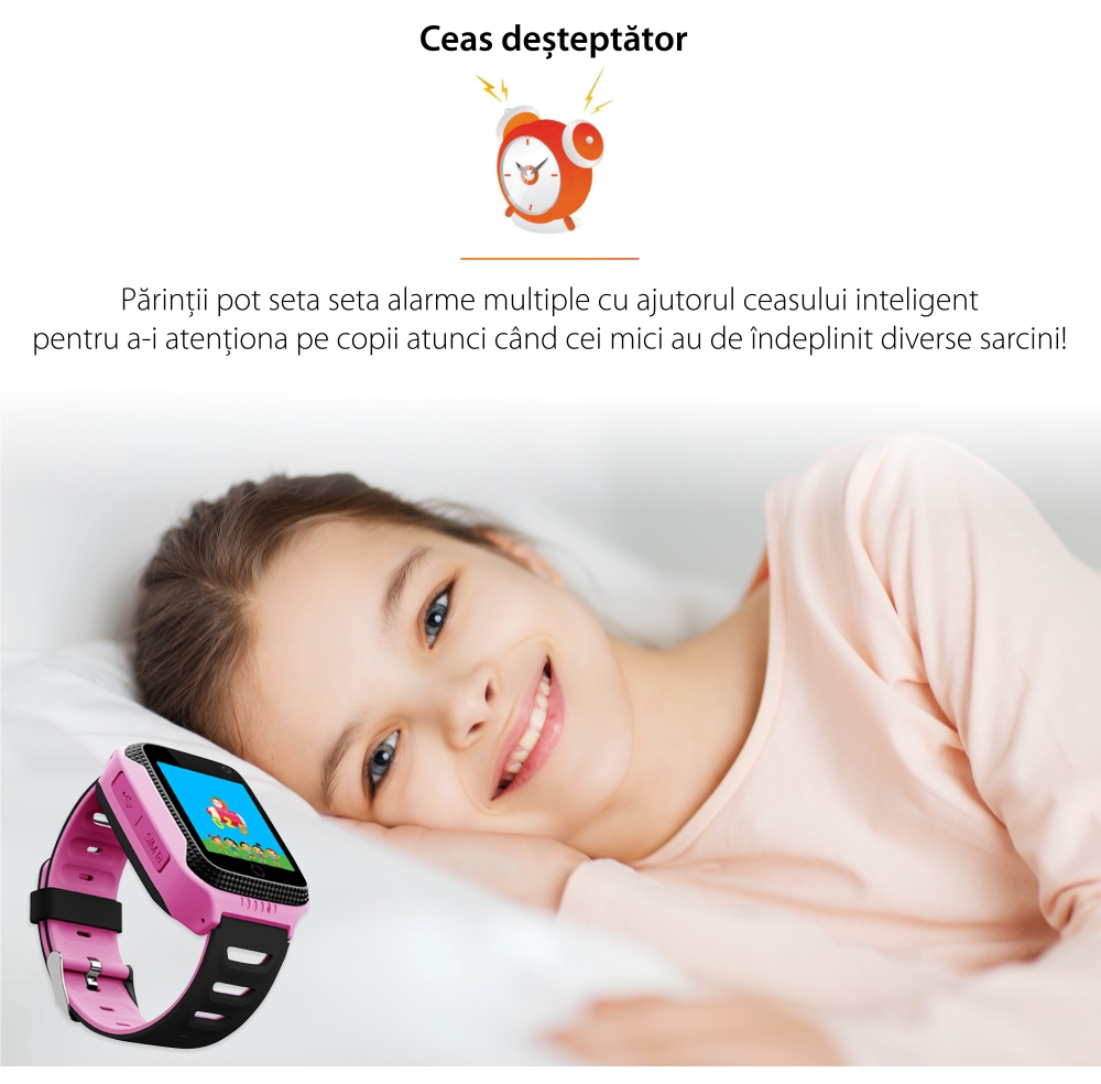 Ceas Smartwatch Pentru Copii Twinkler TKY-Q529 cu Functie Telefon, Localizare GPS, Camera, Pedometru, SOS, Lanterna, Joc Matematic – Albastru, Cartela SIM Cadou