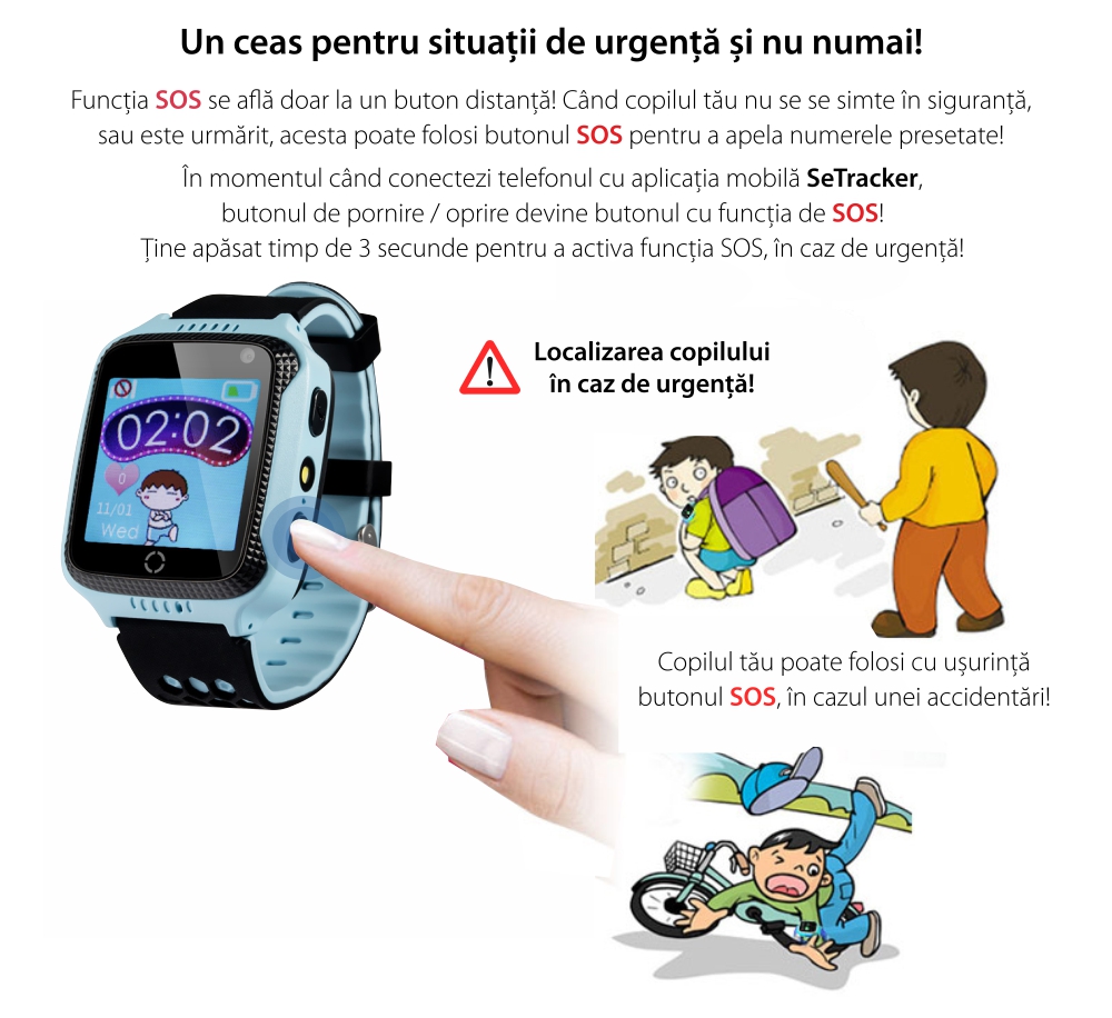 Ceas Smartwatch Pentru Copii Wonlex GW500S, Model 2023 cu Functie Telefon, Localizare GPS, Camera, Lanterna, Pedometru, SOS – Roz, Cartela SIM Cadou