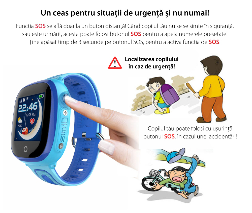 Ceas Smartwatch Pentru Copii Twinkler TKY-DF31 cu Functie Telefon, Localizare GPS, Camera, Pedometru, SOS, IP54 – Mov, Cartela SIM Cadou