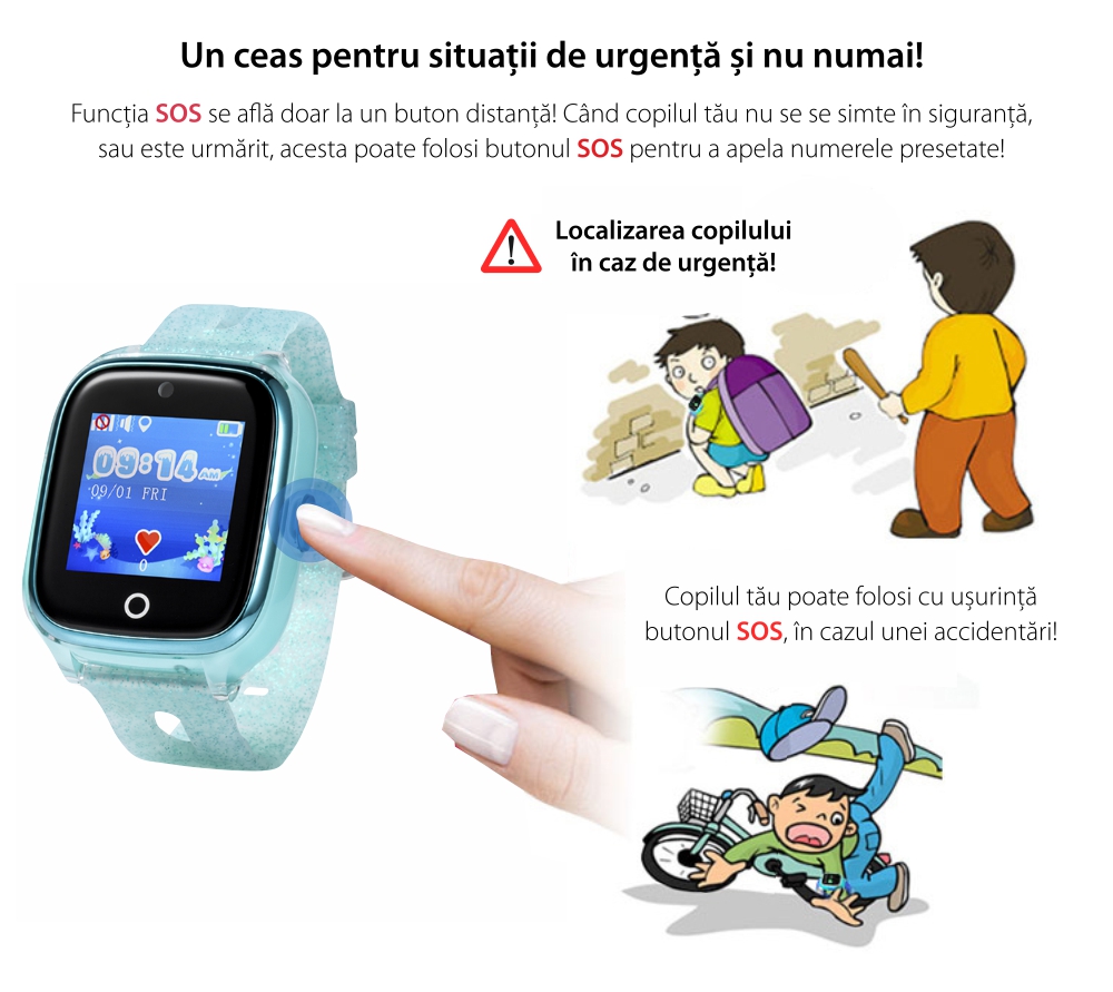 Ceas Smartwatch Pentru Copii Xkids X10 Wi-Fi cu Functie Telefon, Localizare GPS, Apel monitorizare, Camera, Pedometru, SOS, IP54, Albastru, Cartela SIM Cadou, Meniu engleza