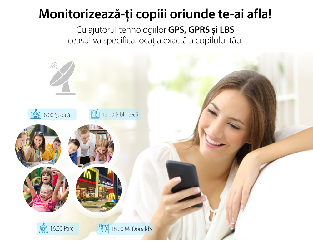 Ceas Smartwatch Pentru Copii Xkids X10 Wi-Fi cu Functie Telefon, Localizare GPS, Apel monitorizare, Camera, Pedometru, SOS, IP54, Turcoaz, Cartela SIM Cadou, Meniu romana