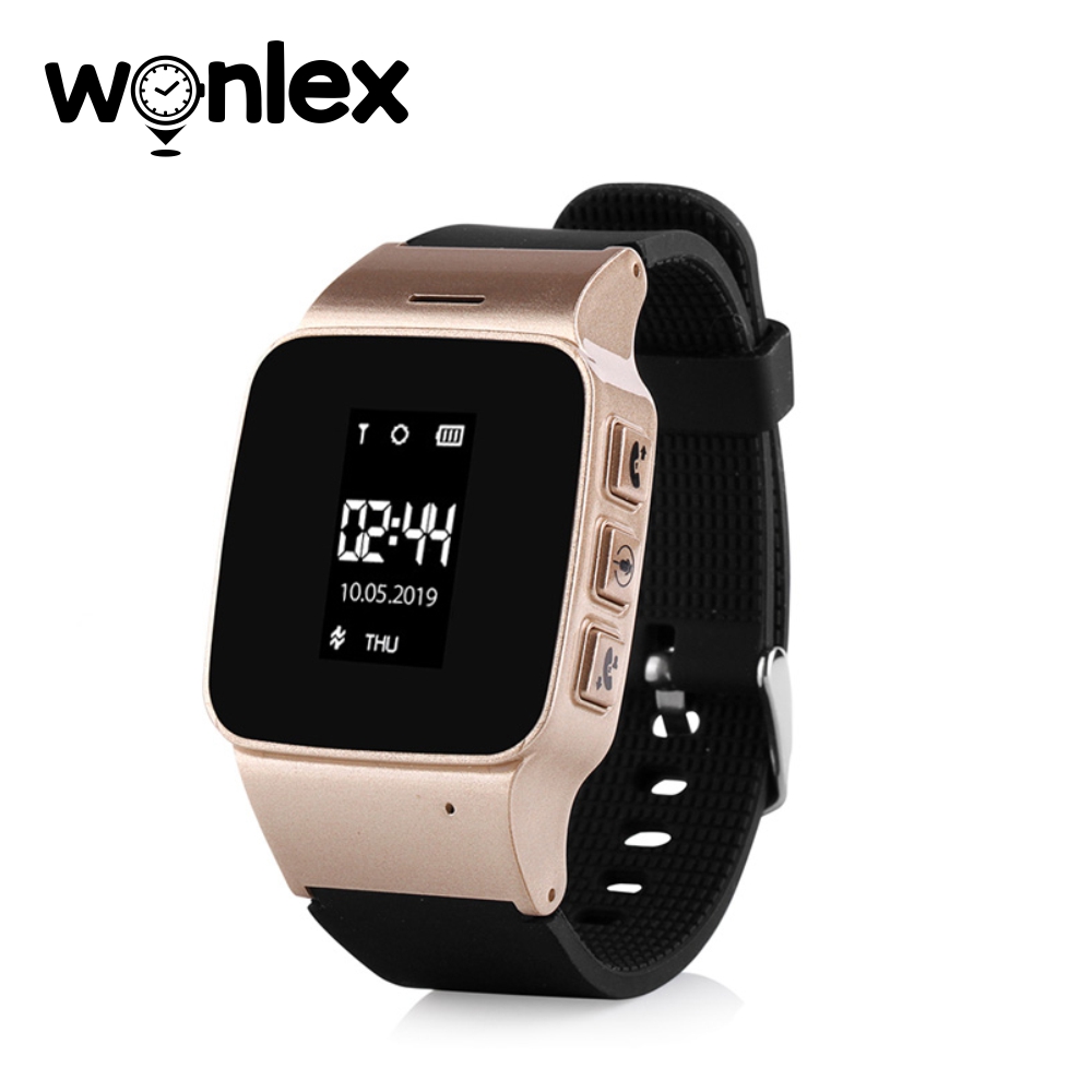 Ceas Smartwatch Pentru Adulti / Varstnici Wonlex EW100 cu Functie Telefon, Localizare GPS, SOS – Auriu, Cartela SIM Cadou imagine