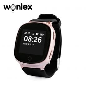 Ceas Smartwatch Pentru Adulti / Varstnici Wonlex EW100S cu Functie Telefon, Senzor puls, Localizare GPS, Pedometru – Roz sidefat