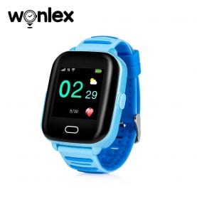 Ceas Smartwatch Pentru Copii Wonlex KT02 cu Functie Telefon, GPS, 3G, Camera, IP67, Android – Albastru, Cartela SIM Cadou
