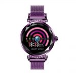 Ceas Smartwatch fitness fashion H2 cu functie de monitorizare ritm cardiac, Notificari, Pedometru, Bluetooth, Metal, Mov