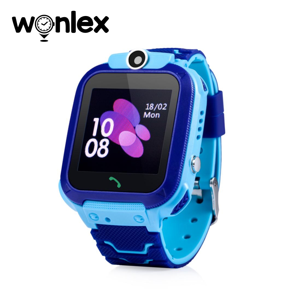 Ceas Smartwatch Pentru Copii Wonlex GW600S cu Functie Telefon, Localizare GPS, Monitorizare somn, Camera, Pedometru, SOS, IP54 – Albastru, Cartela SIM Cadou imagine