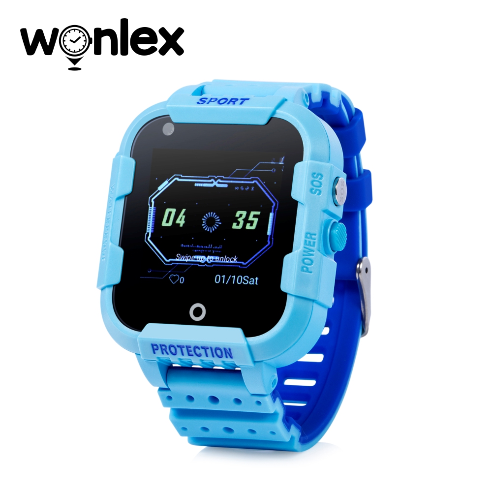 Ceas Smartwatch Pentru Copii Wonlex KT12 cu Functie Telefon, Apel video, Localizare GPS, Camera, Pedometru, SOS, IP54, 4G – Albastru, Cartela SIM Cadou Wonlex imagine noua tecomm.ro