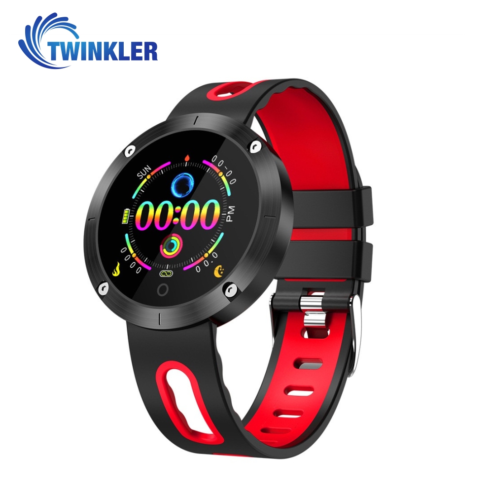 Bratara fitness inteligenta TKY-DM58 Plus cu functie de monitorizare ritm cardiac, Tensiune arteriala, Monitorizare somn, Pedometru, Notificari, Rosie Twinkler imagine 2022 crono24.ro