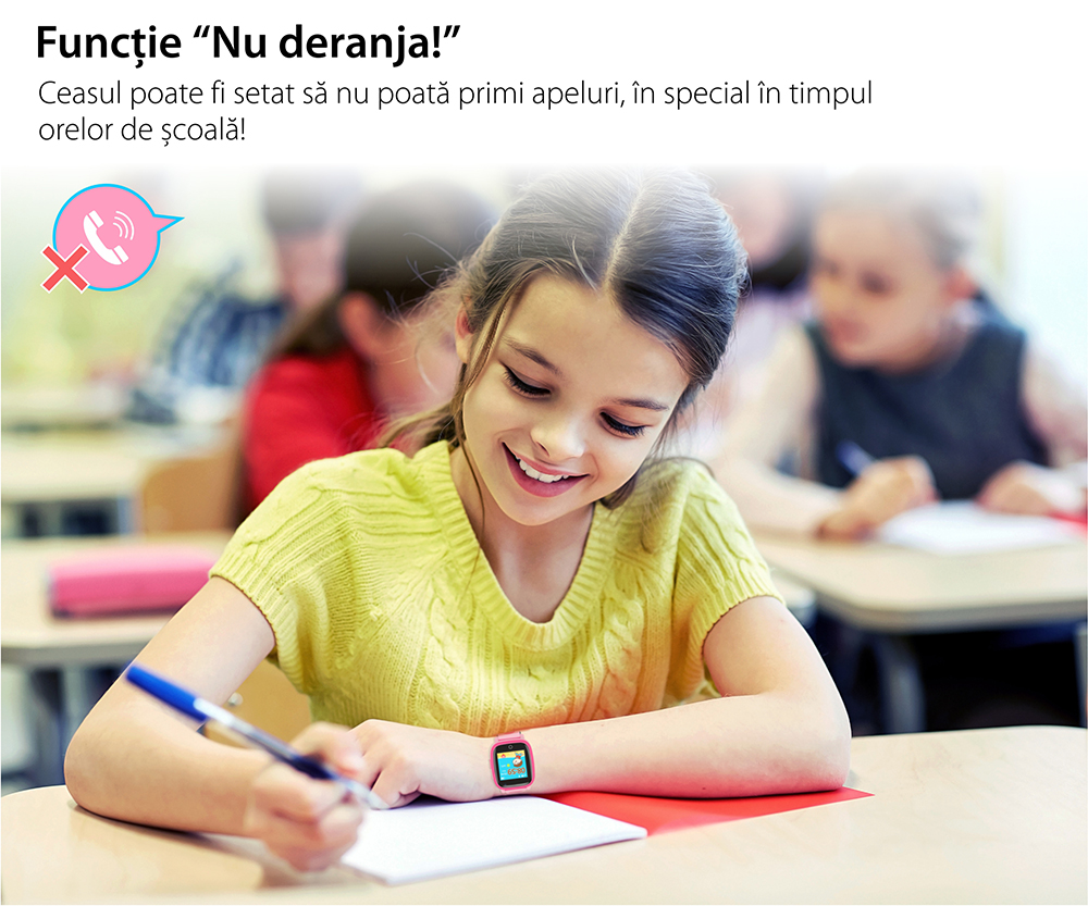 Ceas Smartwatch Pentru Copii Twinkler TKY-Q11 cu Functie Telefon, Localizare GPS, Camera, Lanterna, SOS, Pedometru, Joc matematic, IP54 – Albastru