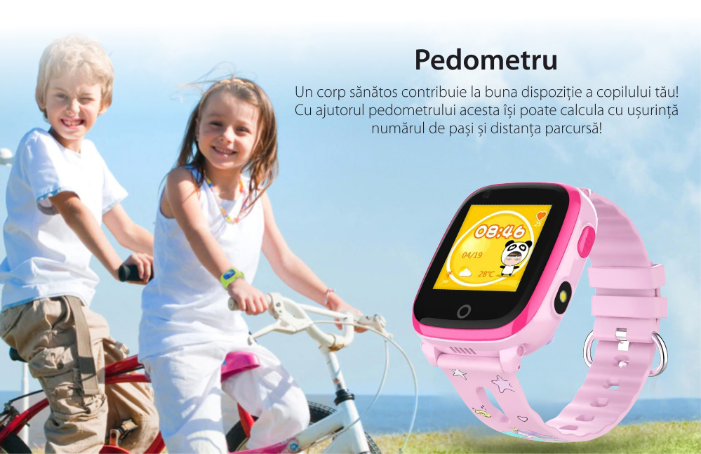 Ceas Smartwatch Pentru Copii Twinkler TKY-DF33 cu Functie Telefon, Apel video, Localizare GPS, Camera, Lanterna, SOS, Android, 4G, IP54, Joc Matematic – Bleu, Cartela SIM Cadou