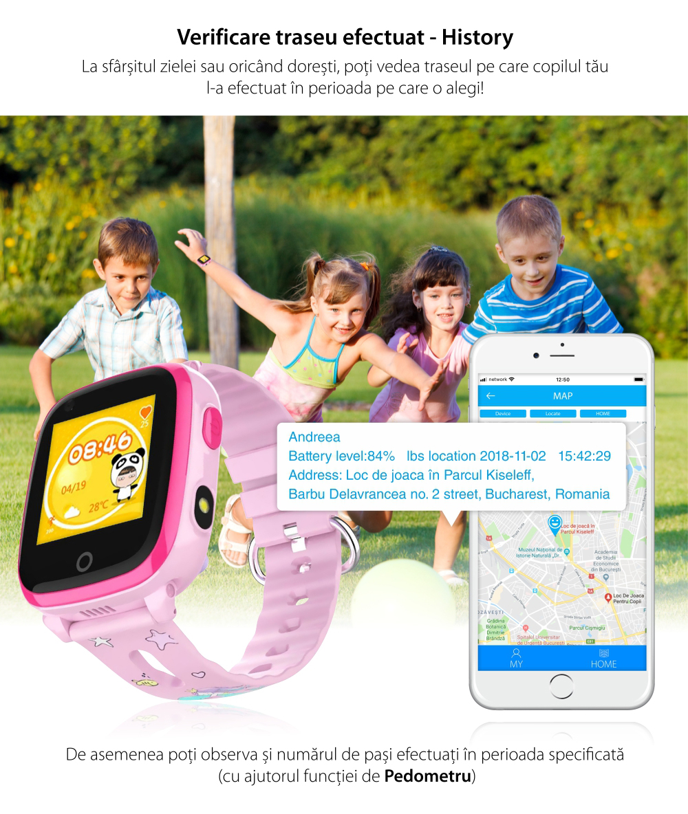 Ceas Smartwatch Pentru Copii Twinkler TKY-DF33 cu Functie Telefon, Apel video, Localizare GPS, Camera, Lanterna, SOS, Android, 4G, IP54, Joc Matematic – Bleu, Cartela SIM Cadou