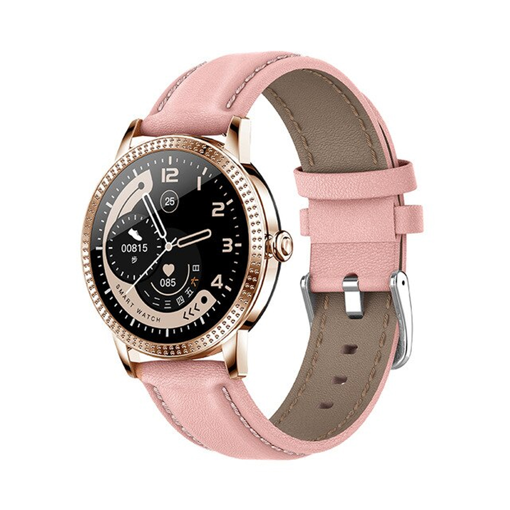Ceas Smartwatch TKY-CF18 cu Functie de monitorizare ritm cardiac, Tensiune arteriala, Notificari Apel/ SMS, Pedometru, Functie respingere apel, Roz – Auriu Twinkler imagine noua tecomm.ro