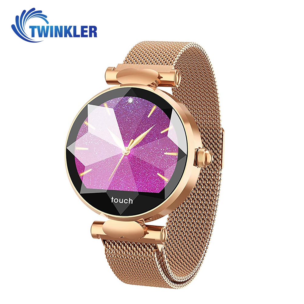 Ceas Smartwatch fitness fashion TKY-B80 Metal cu functie de monitorizare ritm cardiac, Tensiune arteriala, Monitorizare somn, Notificari Apel/ SMS, Auriu Twinkler imagine 2022 crono24.ro