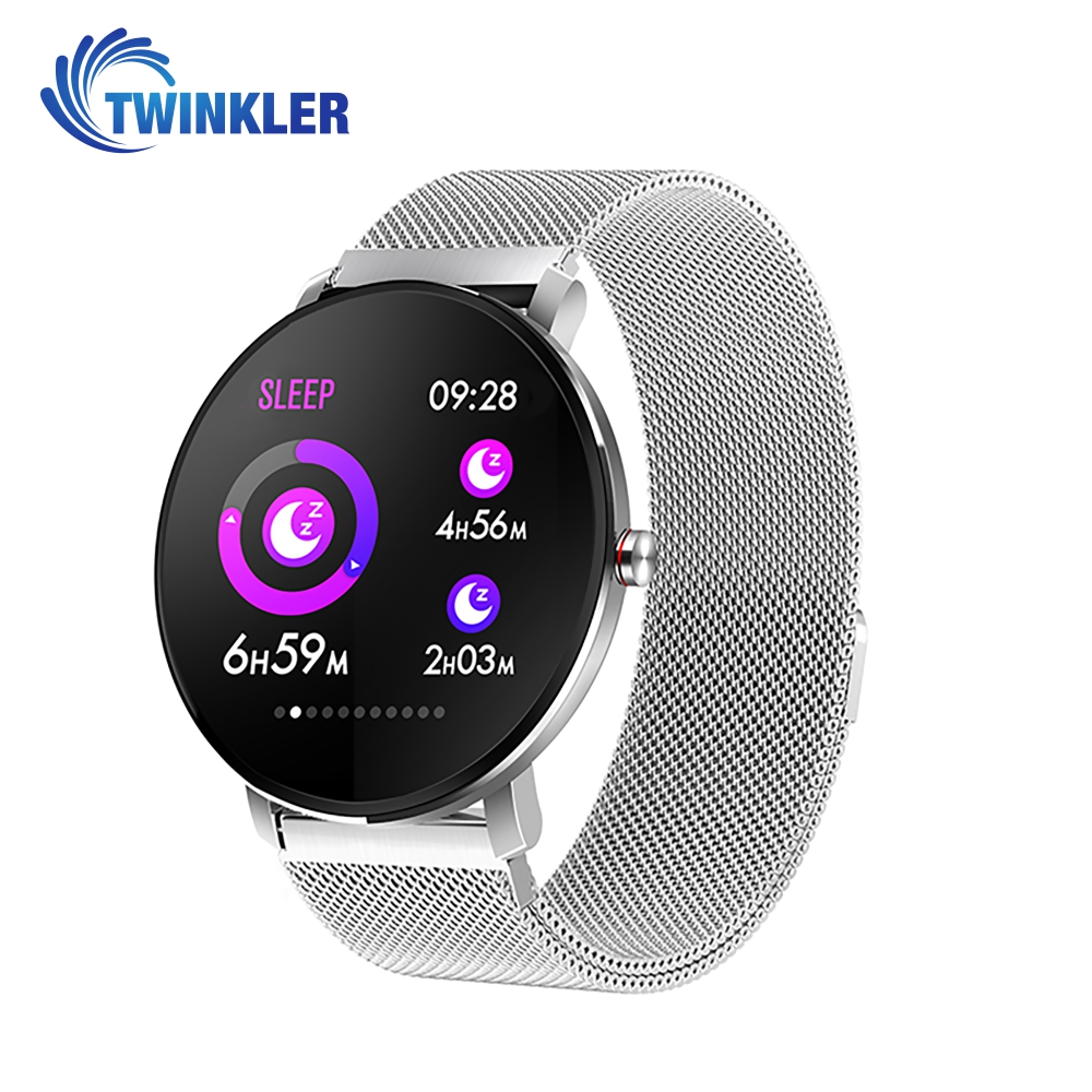 Ceas Smartwatch fitness fashion TKY-K9 Metal cu functie de monitorizare ritm cardiac, Tensiune arteriala, Monitorizare somn, Notificari Apel/ SMS, Nivel Oxigen, Argintiu imagine