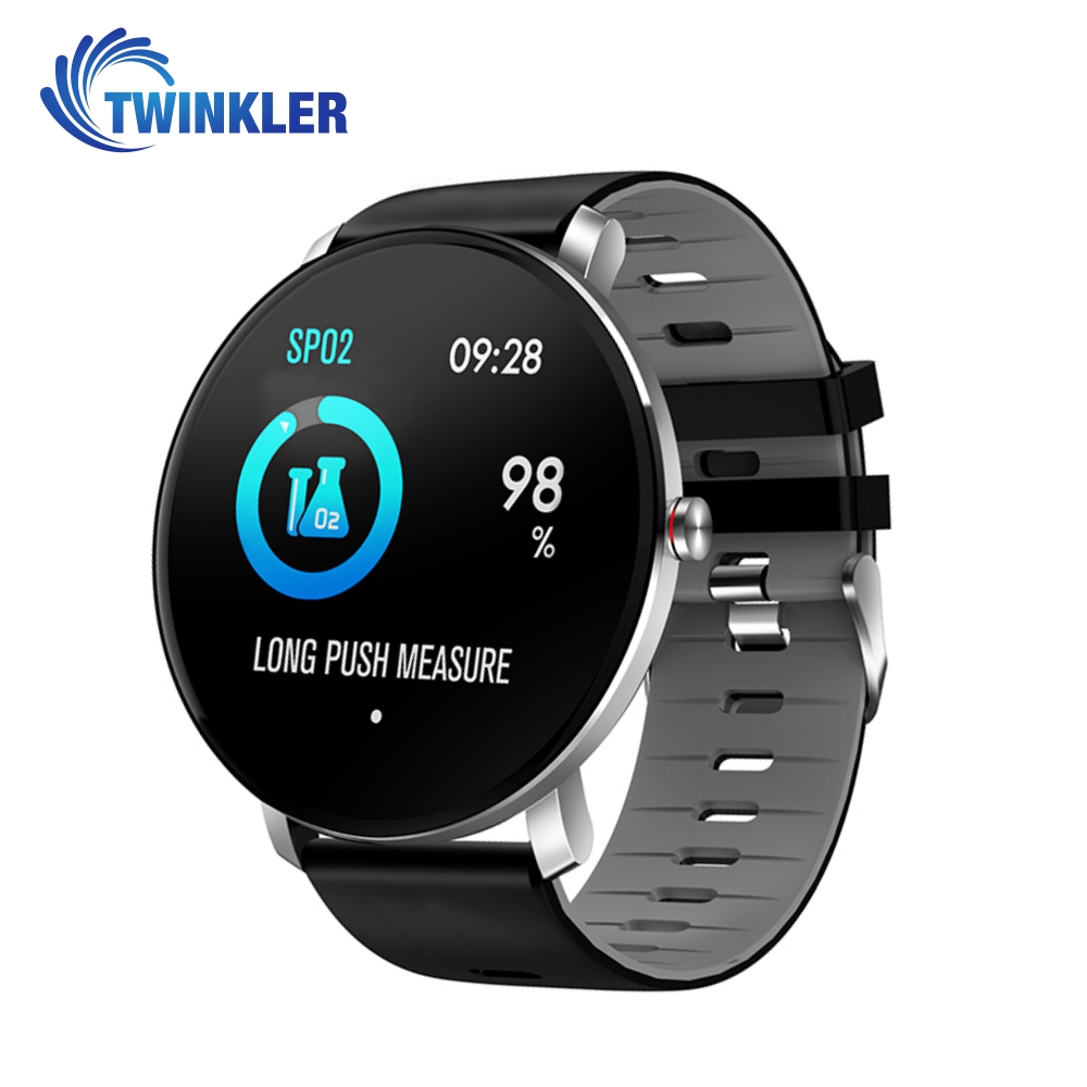 Ceas Smartwatch fitness fashion TKY-K9 Silicon cu functie de monitorizare ritm cardiac, Tensiune arteriala, Monitorizare somn, Notificari Apel/ SMS, Nivel Oxigen, Gri