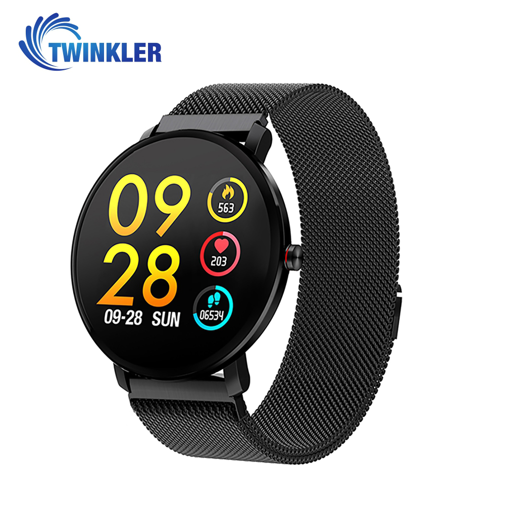 Ceas Smartwatch fitness fashion TKY-K9 Metal cu functie de monitorizare ritm cardiac, Tensiune arteriala, Monitorizare somn, Notificari Apel/ SMS, Nivel Oxigen, Negru