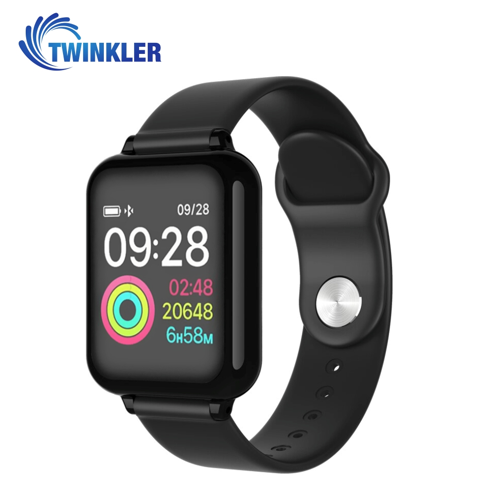 Ceas Smartwatch TKY-FT07 cu functie de monitorizare ritm cardiac, Tensiune arteriala, Nivel oxigen, Notificari Apel/ SMS, Prognoza meteo, Mod sport, Negru