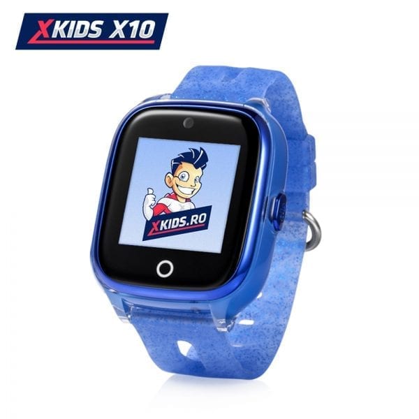 Ceas Smartwatch Pentru Copii Xkids X10 Wi-Fi cu Functie Telefon, Localizare GPS, Apel monitorizare, Camera, Pedometru, SOS, IP54, Albastru, Cartela SIM Cadou, Meniu romana