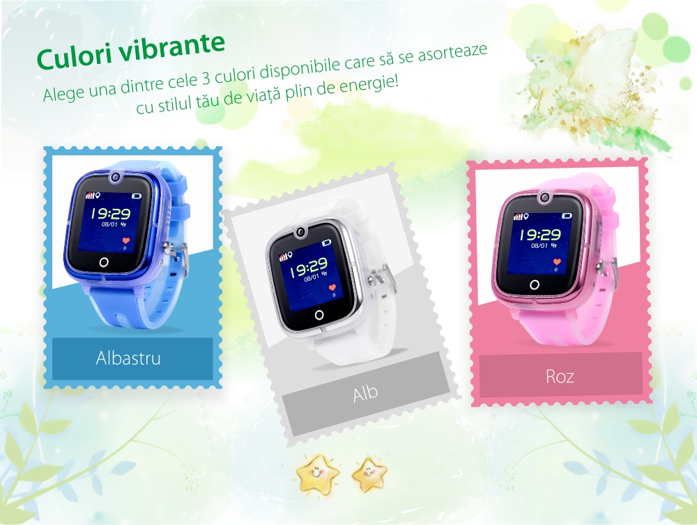 Ceas Smartwatch Pentru Copii Wonlex KT07 cu Functie Telefon, Localizare GPS, Camera, Apel Monitorizare, Pedometru, SOS – Alb, Cartela SIM Cadou