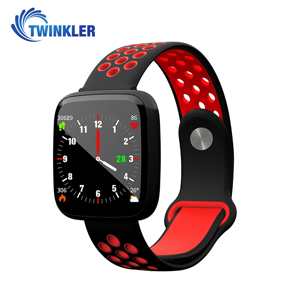 Bratara fitness inteligenta TKY-F15 cu functie de monitorizare ritm cardiac, Tensiune arteriala, Nivel oxigen, Monitorizare somn, Notificari Apel/ SMS, Incarcare magnetica, Negru-Rosu Twinkler imagine 2022 crono24.ro
