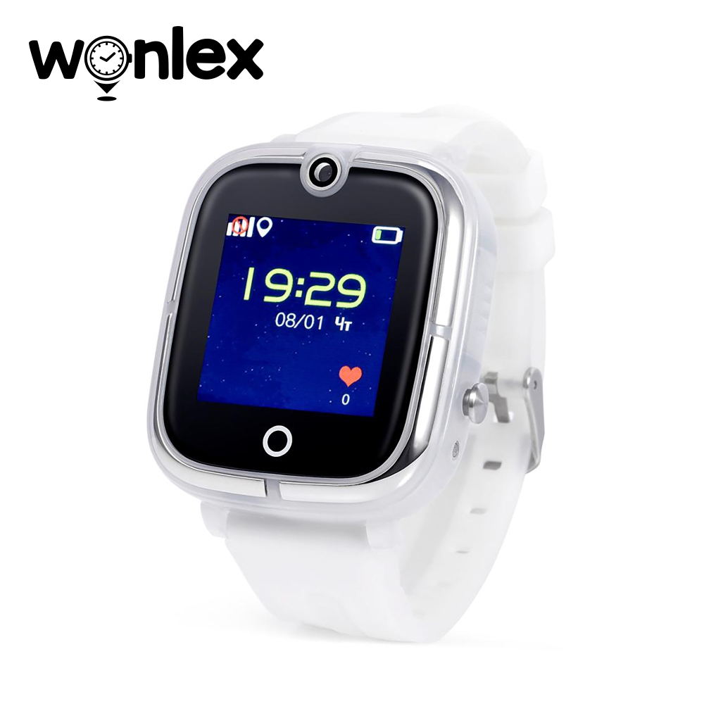 Ceas Smartwatch Pentru Copii Wonlex KT07 cu Functie Telefon, Localizare GPS, Camera, Apel Monitorizare, Pedometru, SOS - Alb, Cartela SIM Cadou