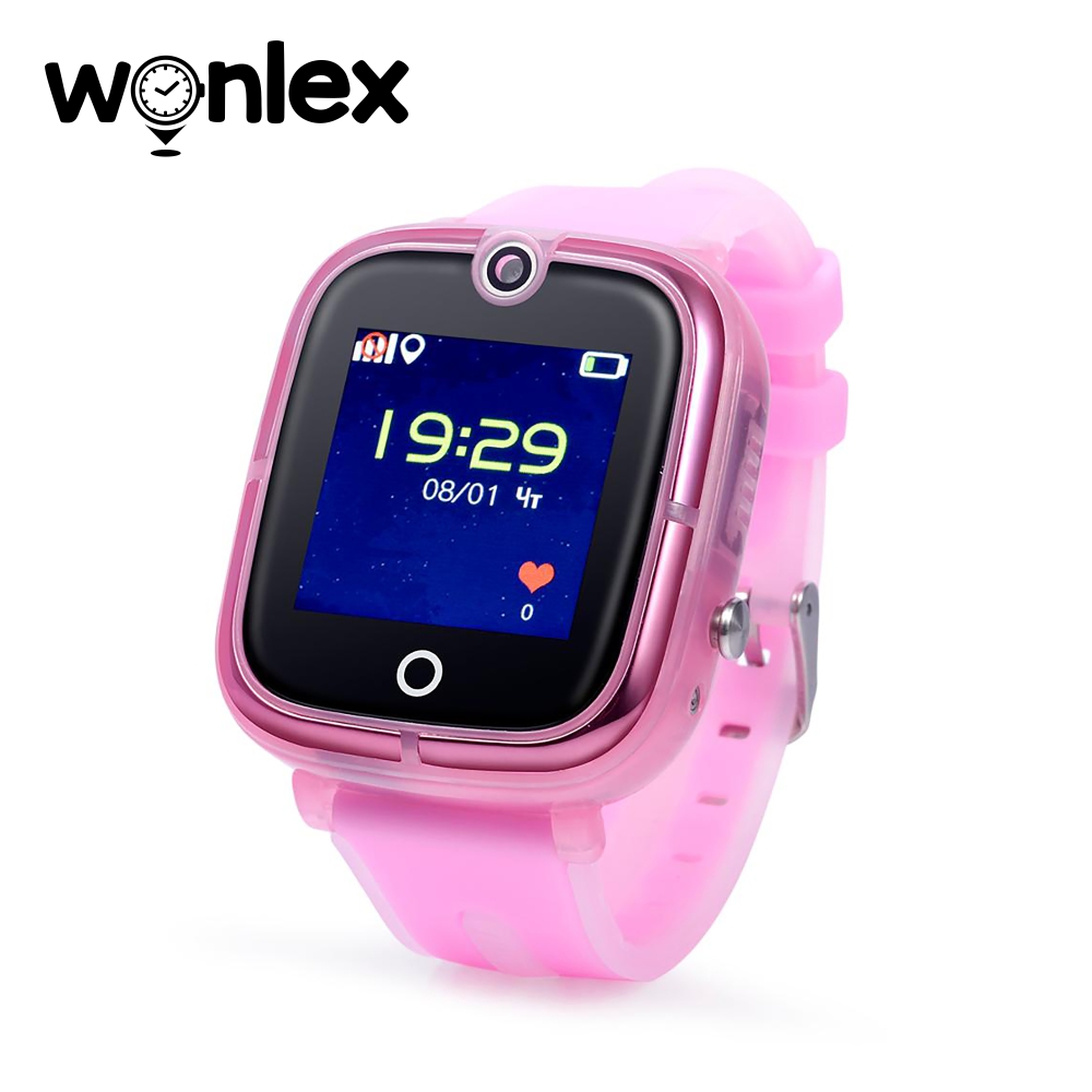 Ceas Smartwatch Pentru Copii Wonlex KT07 cu Functie Telefon, Localizare GPS, Camera, Apel Monitorizare, Pedometru, SOS – Roz, Cartela SIM Cadou imagine