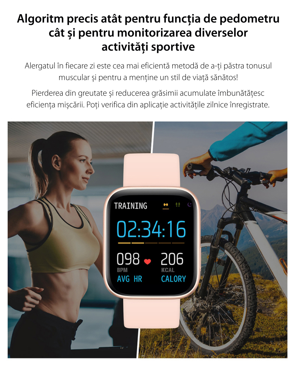 Ceas Smartwatch Twinkler TKY-P4 Silicon cu functie de monitorizare ritm cardiac, Tensiune arteriala, Nivel oxigen, Distanta parcursa, Afisare mesaje, Prognoza meteo, Auriu