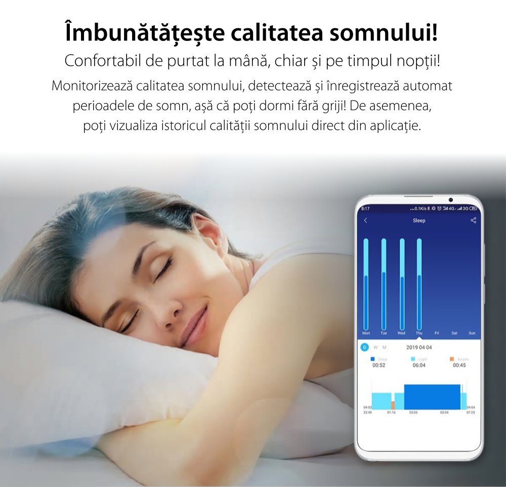 Ceas Smartwatch TKY-P80 cu functie de monitorizare ritm cardiac, Tensiune arteriala, Nivel oxigen, Monitorizare somn, Notificari Apel/ SMS, Bluetooth, Incarcare magnetica, Negru