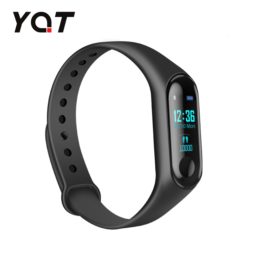 Bratara fitness inteligenta YQT B6 cu functie de monitorizare ritm cardiac, Notificari, Pedometru, Bluetooth – Neagra imagine