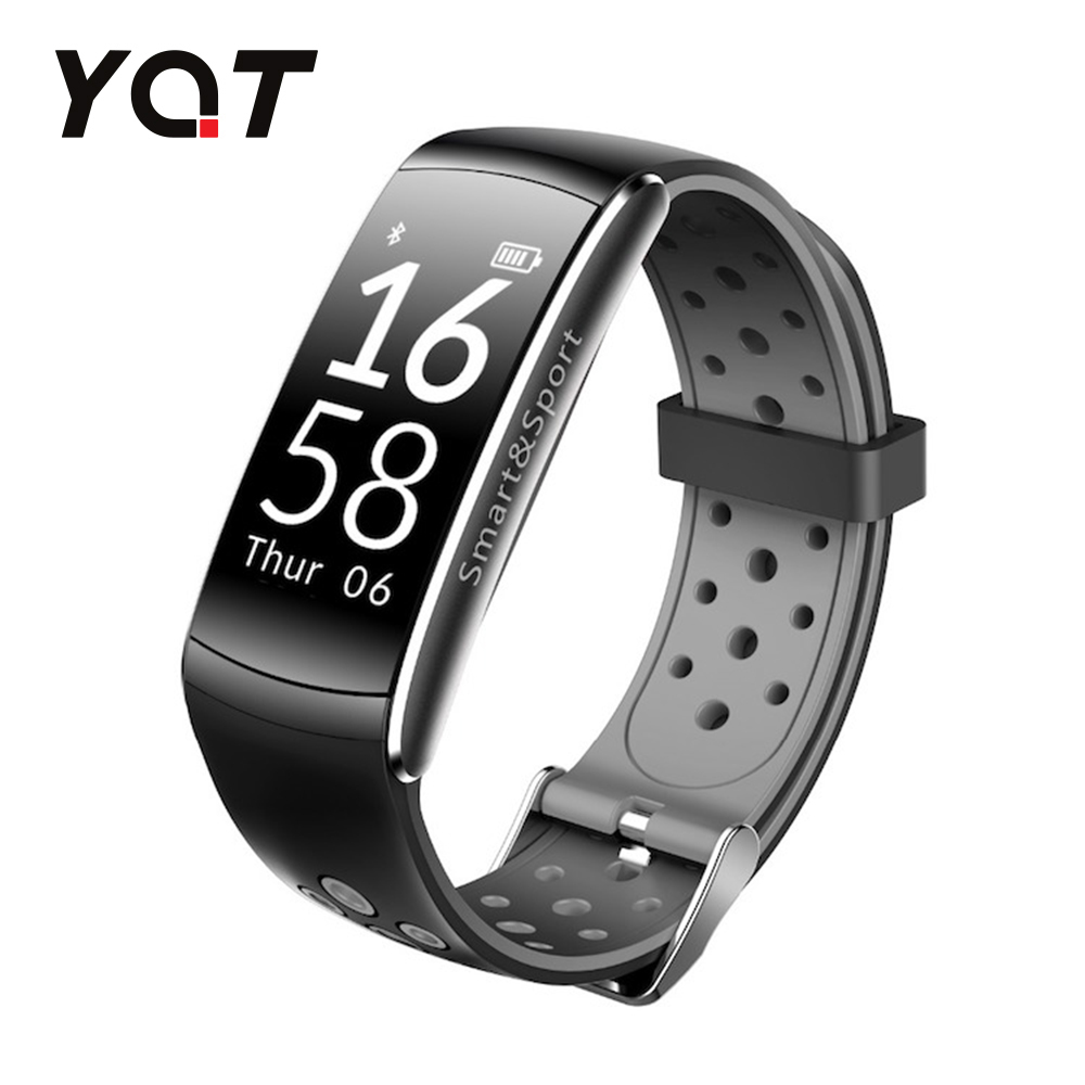 Bratara fitness inteligenta YQT Q8 cu functie de monitorizare ritm cardiac, Tensiune arteriala, Monitorizare somn, Pedometru, Notificari, Negru – Gri