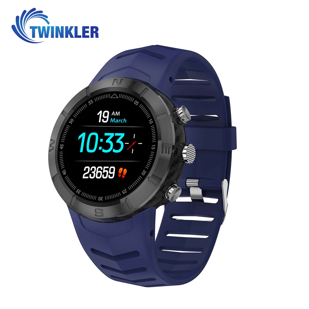 Ceas Smartwatch Twinkler TKY-DT08 cu functie de monitorizare variabilitate ritm cardiac (VRC), Tensiune arteriala, Calitate somn, Barometru, Altitudine, Busola, Albastru imagine