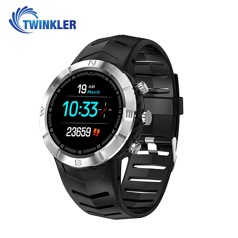 Ceas Smartwatch Twinkler TKY-DT08 cu functie de monitorizare variabilitate ritm cardiac (VRC), Tensiune arteriala, Calitate somn, Barometru, Altitudine, Busola, Argintiu &#8211; Negru