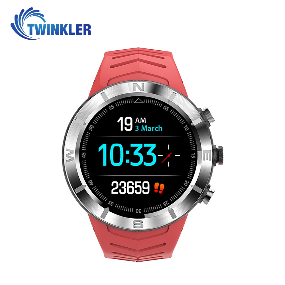 Ceas Smartwatch Twinkler TKY-DT08 cu functie de monitorizare variabilitate ritm cardiac (VRC), Tensiune arteriala, Calitate somn, Barometru, Altitudine, Busola, Rosu imagine