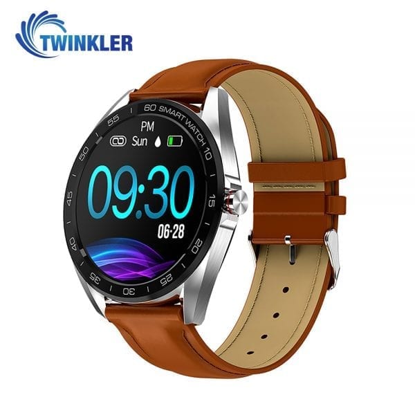 Ceas Smartwatch Twinkler TKY-K7 cu functie de monitorizare ritm cardiac, Tensiune arteriala, Distanta parcursa, Notificari Apel/ SMS, Bluetooth, Maro