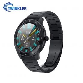 Ceas Smartwatch Twinkler TKY-SW10 cu functie de monitorizare ritm cardiac, Tensiune arteriala, EKG, Istoric apeluri, Agenda, Apelare prin Bluetooth, Metal, Negru